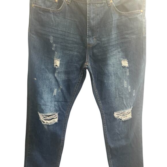 NWT American Bazi 13 Juniors Blue Boyfriend High Rise Distressed Jeans #5517 - Picture 4 of 16